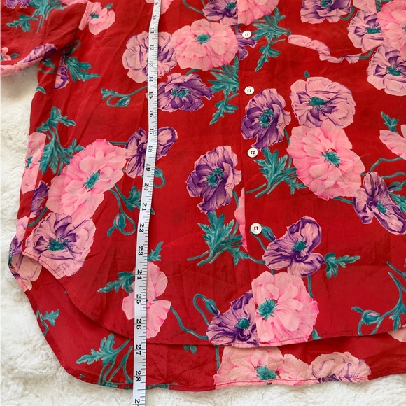 Vintage Ralph Lauren Silk 🌸Floral🌺 Shirt Made in Italy -12 - Picture 11 of 12